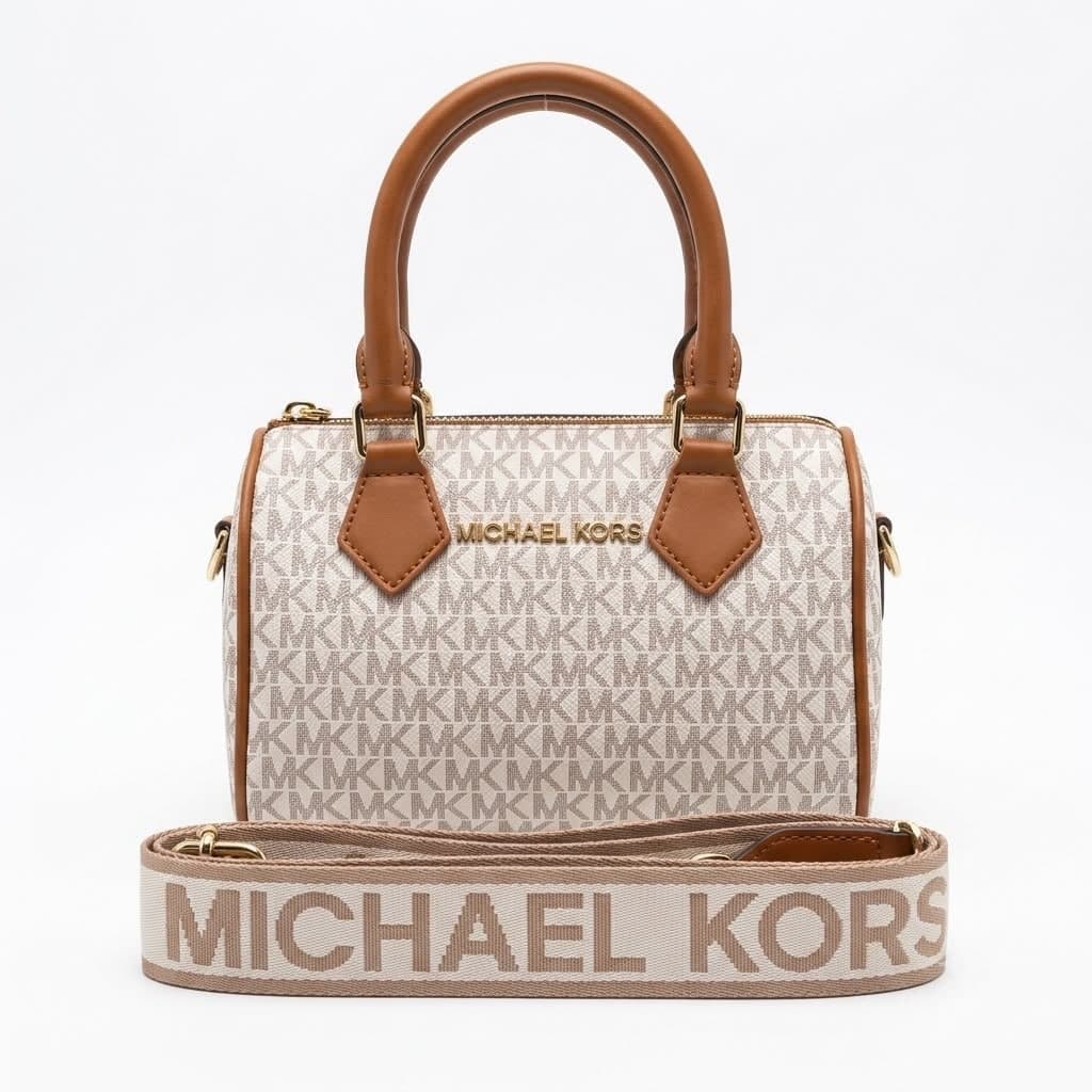 Michael Kors Bedford Barrel Satchel — Vanilla — view 2