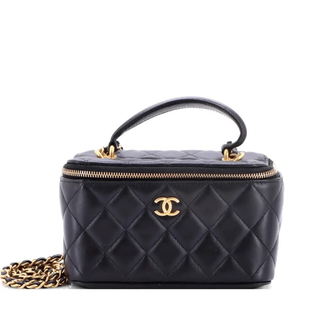 Chanel Vanity Case with Chain — Black