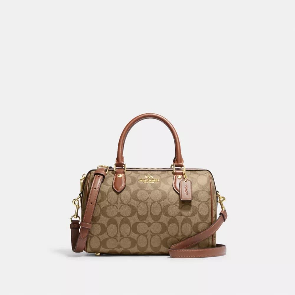 Coach Rowan Satchel — Signature Khaki — view 1