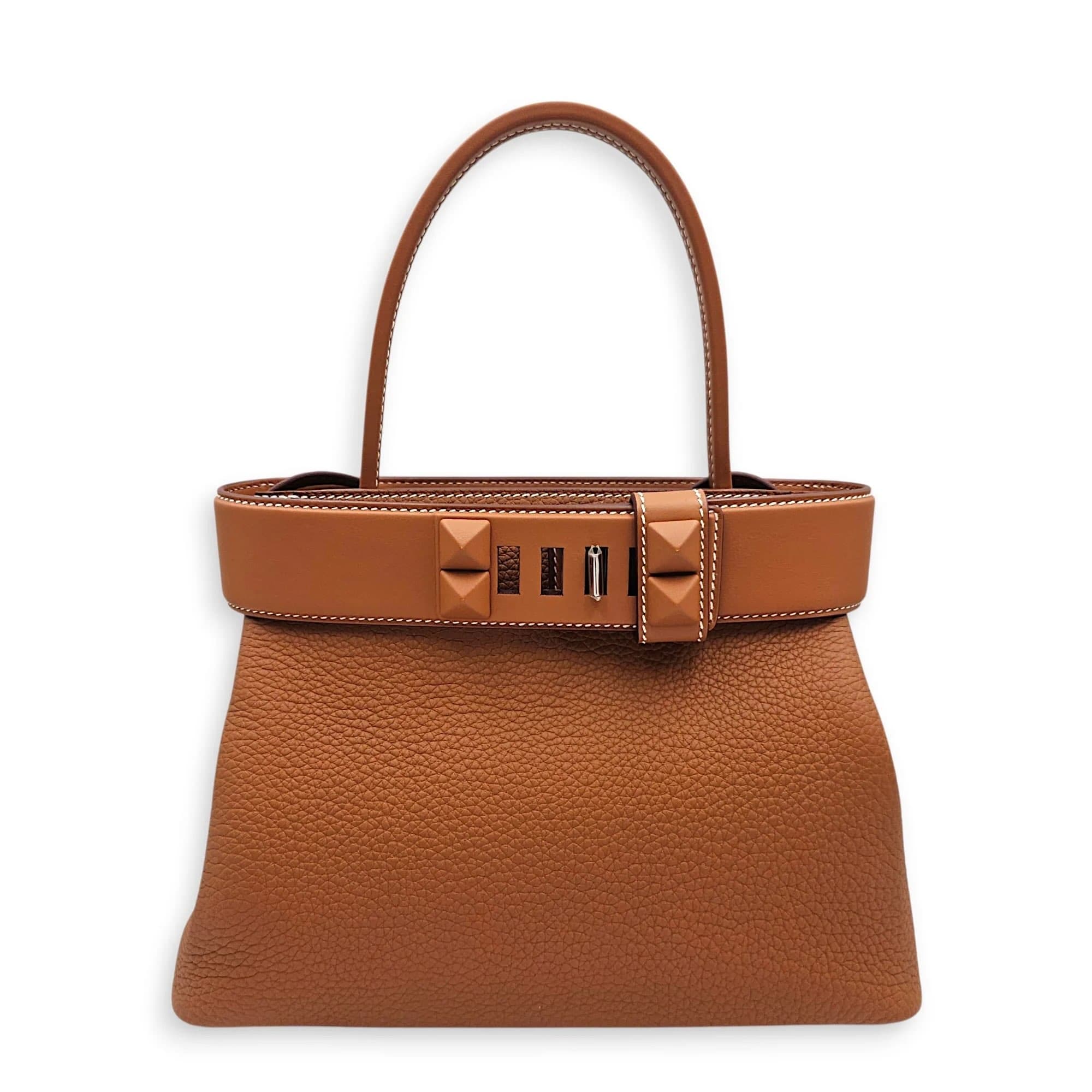Fendi Peekaboo Top-Handle Bag — Cognac