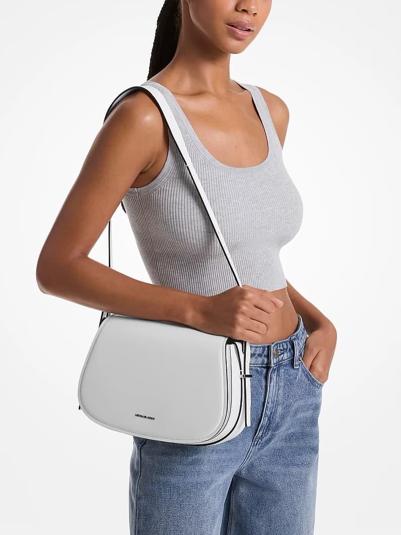 Michael Kors Half-Moon Shoulder Bag — White — view 1