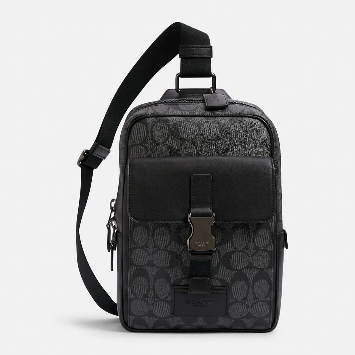 Coach Track Sling Bag — Charcoal Signature — view 1