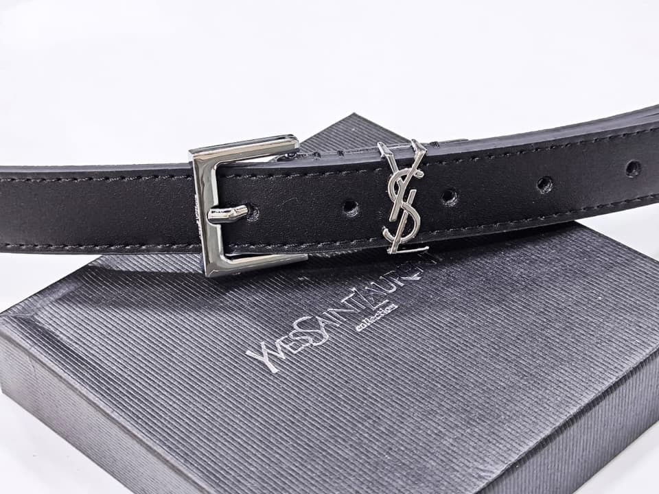 Saint Laurent Monogram Belt — Black — view 1