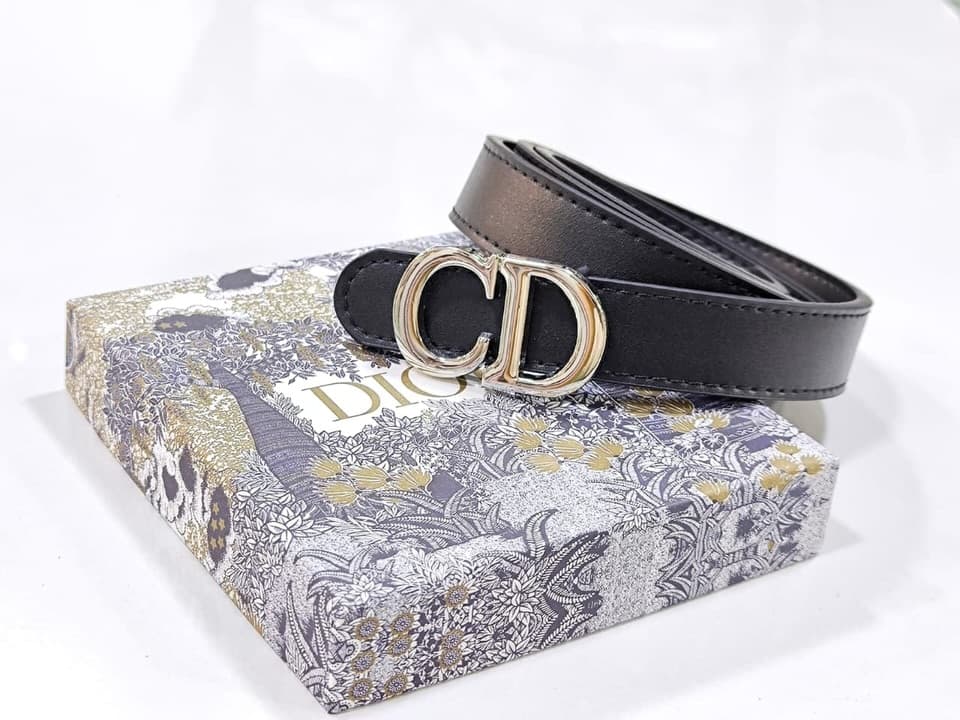 Dior CD Buckle Belt — Black
